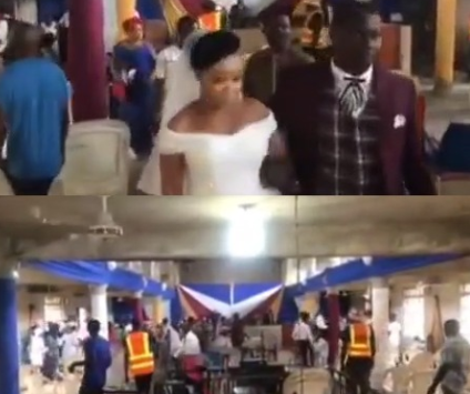 Couple and their guests take to their heels as COVID-19 task force disrupt their wedding in Cross Rivers state (video)