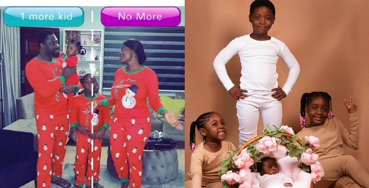Mercy Johnson’s husband and kids jovially counter her choice of having another child