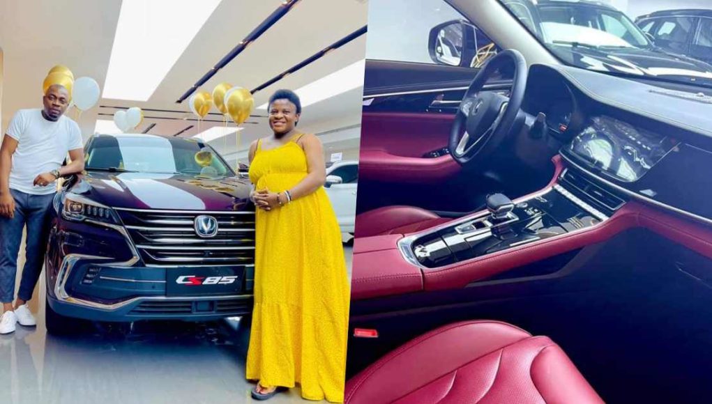 Angela Nwosu gets brand new car from husband after welcoming baby (Video)