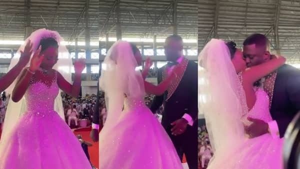 Sam Korankye Ankrah's 2nd Daughter Naa Dromo Prays Before Kissing Her Groom At Their Wedding (So Cute)
