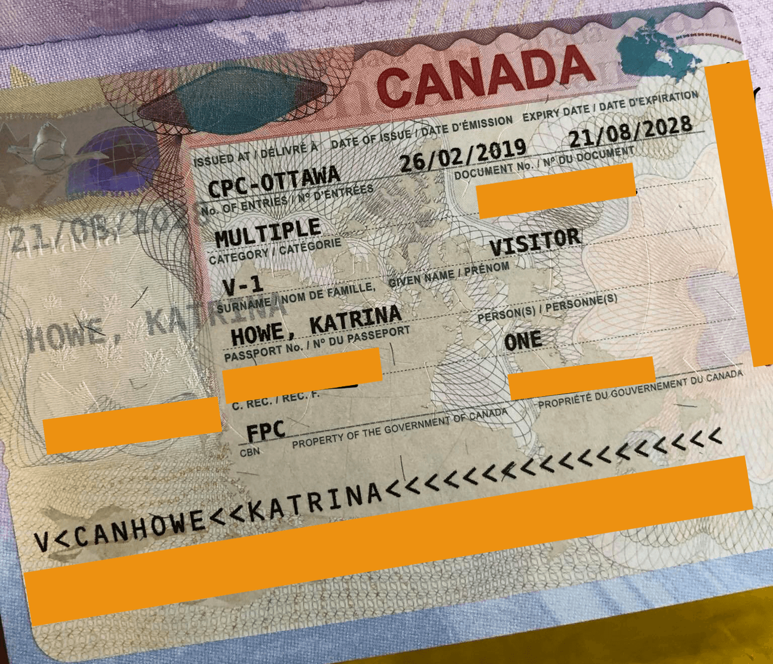 Image of a Canada Visa