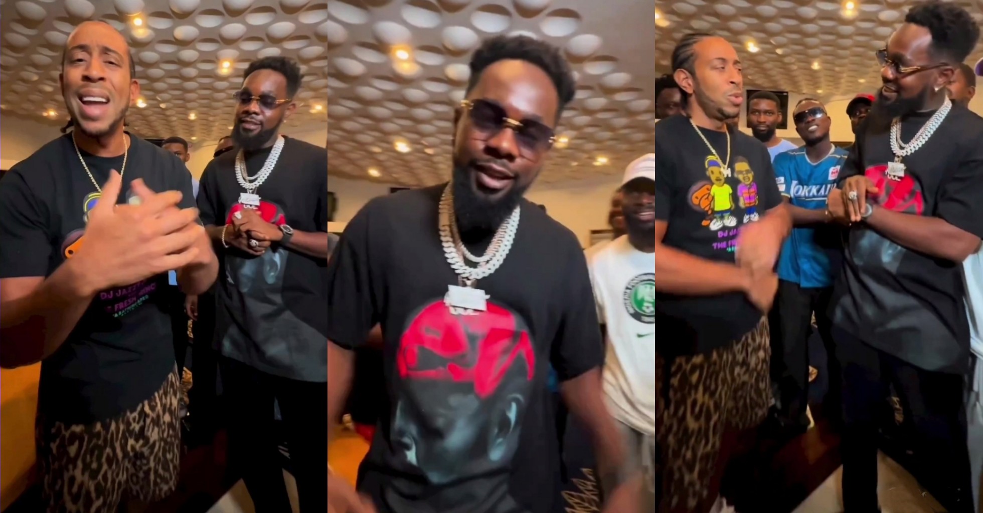 Patoranking and US Rapper Ludacris cause a stir in Ghana as they go head-to-head over jollof rice – VIDEO