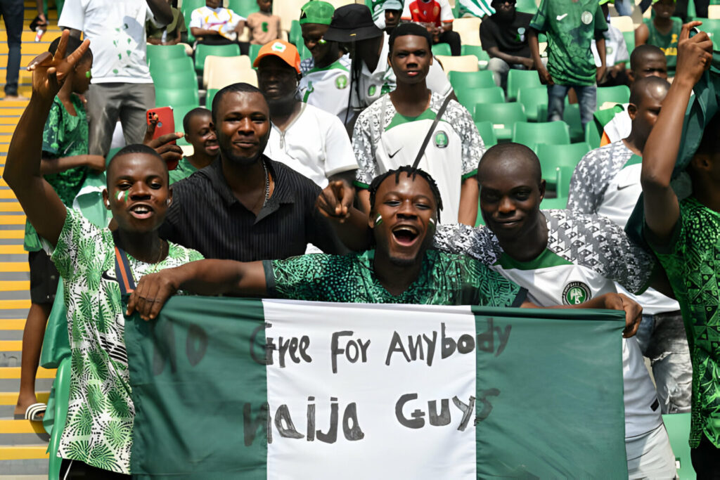 Nigeria supporters cheer during the Africa Cup of Nations